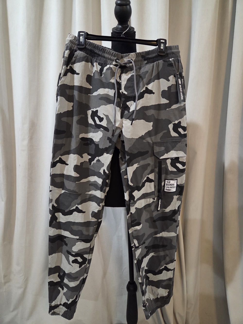 Echo Gray & Black Camo Cargo Joggers